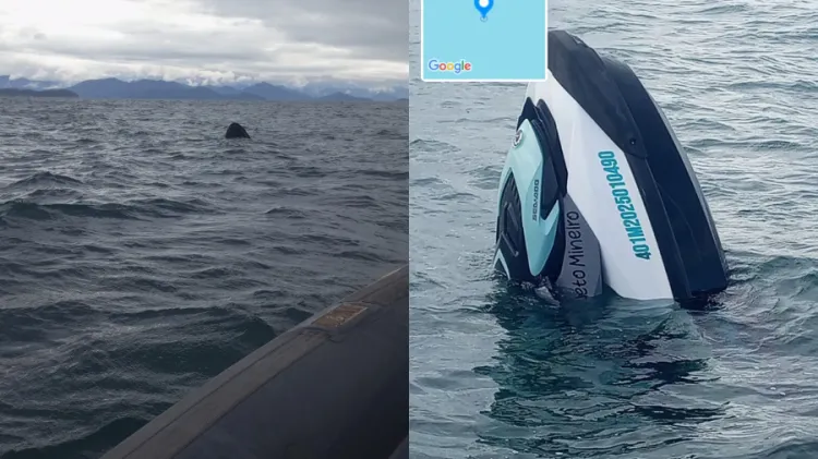 moto aquatica usada por homem e mulher que desapareceram e encontrada a deriva em alto mar em ilhabela
